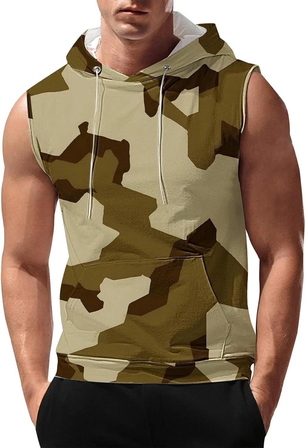 Мужской тренировочный топ с капюшоном, Camouflage, Generic, Purple