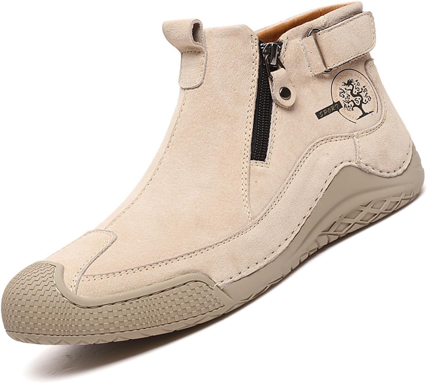 

Мужские лоферы DirraBra с ручной прошивкой, кожаные, повседневные, с модной боковой молнией, нескользящие, чукка, удобные для улицы, с теплой подкладкой из меха, классическая обувь, хаки