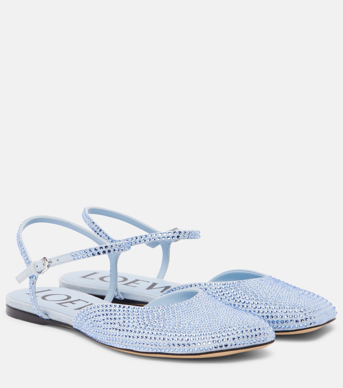 Замшевые балетки с игрушечным декором Loewe, Baby Blue