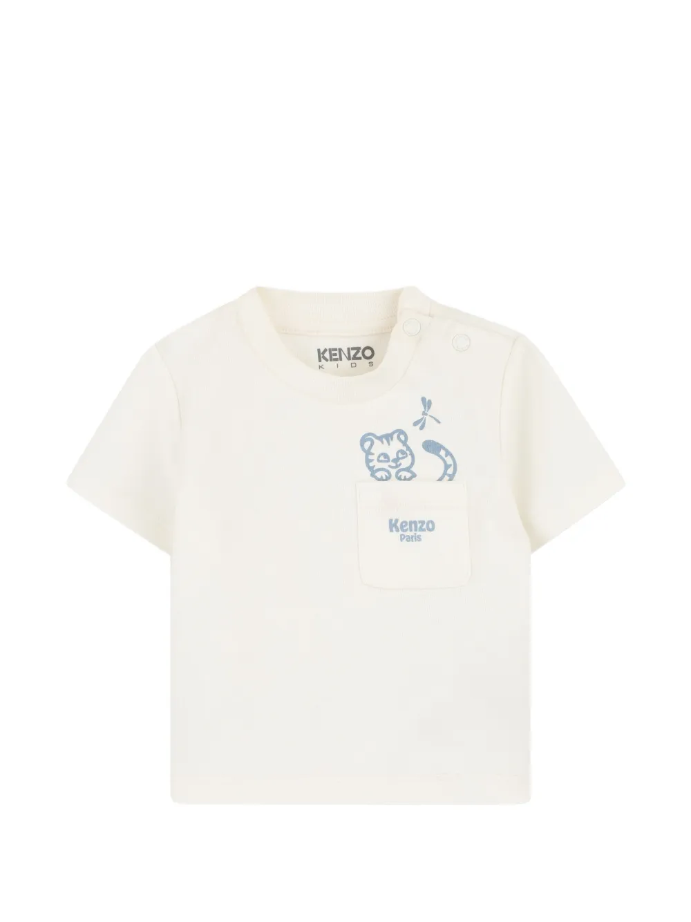 Комплект с комбинезоном с тигровым карманом Kenzo Kids, синий — фото 2