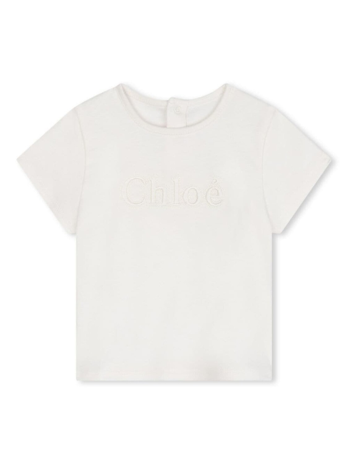 

Chloé Kids футболка с вышитым логотипом, белый