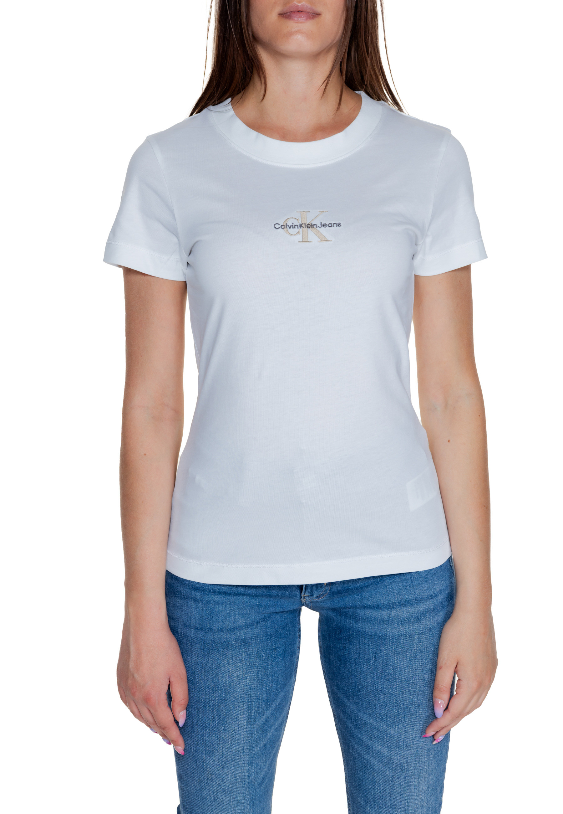 

Футболка женская Calvin Klein Jeans с логотипом бренда, белый