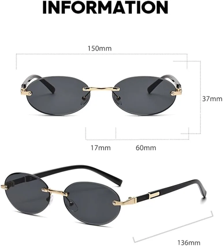 

Популярные женские и мужские солнцезащитные очки LVTFCO овальной формы для путешествий, без оправы, с защитой от УФ-излучения UV400, круглые, модные, Gradient Brown