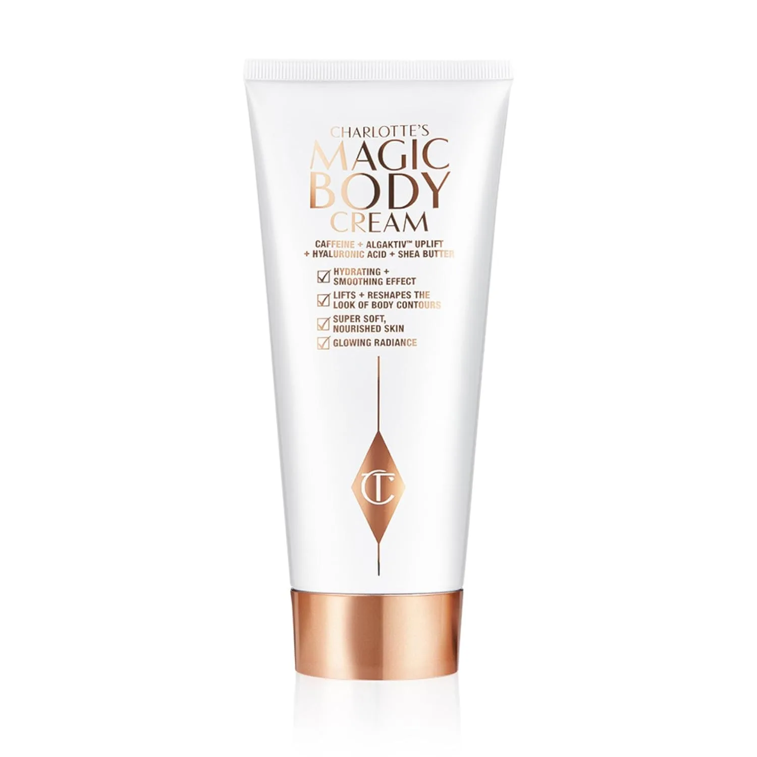 Крем для тела Charlotte Tilbury Magic Body Cream - подтягивающий крем для тела, обогащенный кофеином, гиалуроновой кислотой и маслом ши - питает, разглаживает и увлажняет кожу. 198 мл (1 шт.)