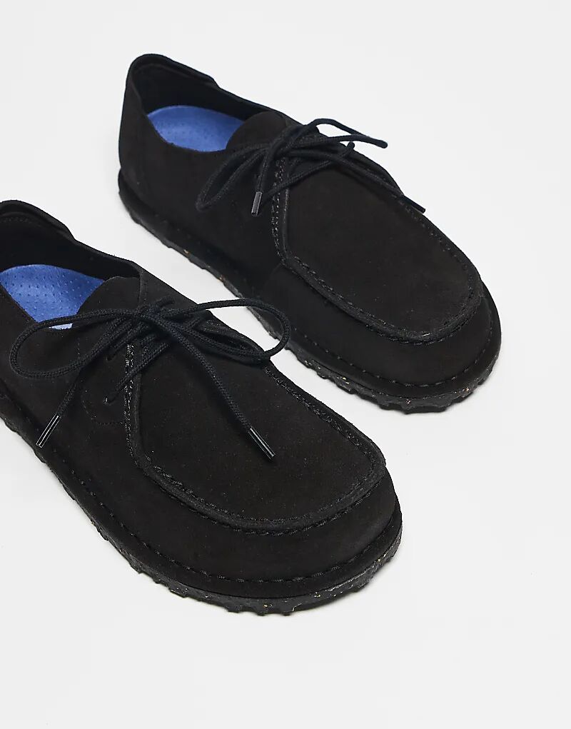 Туфли Birkenstock Unisex Utti на шнурках из черной замши — фото 2