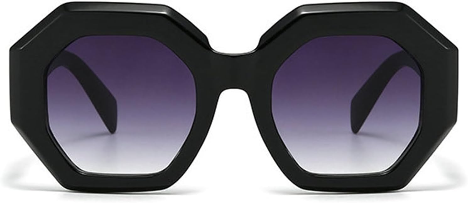 

Солнцезащитные очки Helena Retro Polygon Square для женщин, дизайнерские, черные, с градиентным переходом цвета, защита от УФ-излучения UV400, для мужчин, толстая оправа, C3