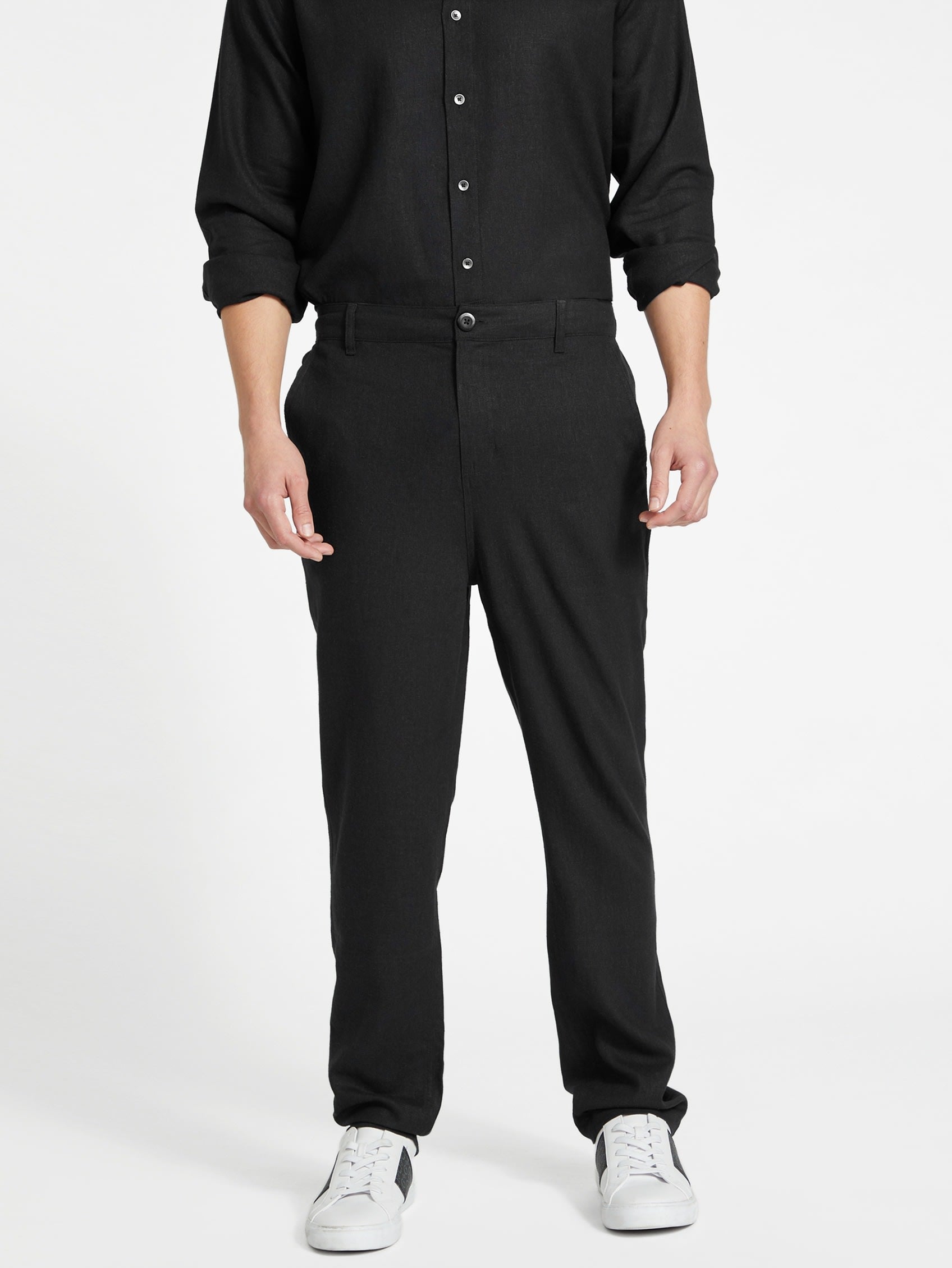 

Льняные брюки Eco Rome Guess Factory, черный