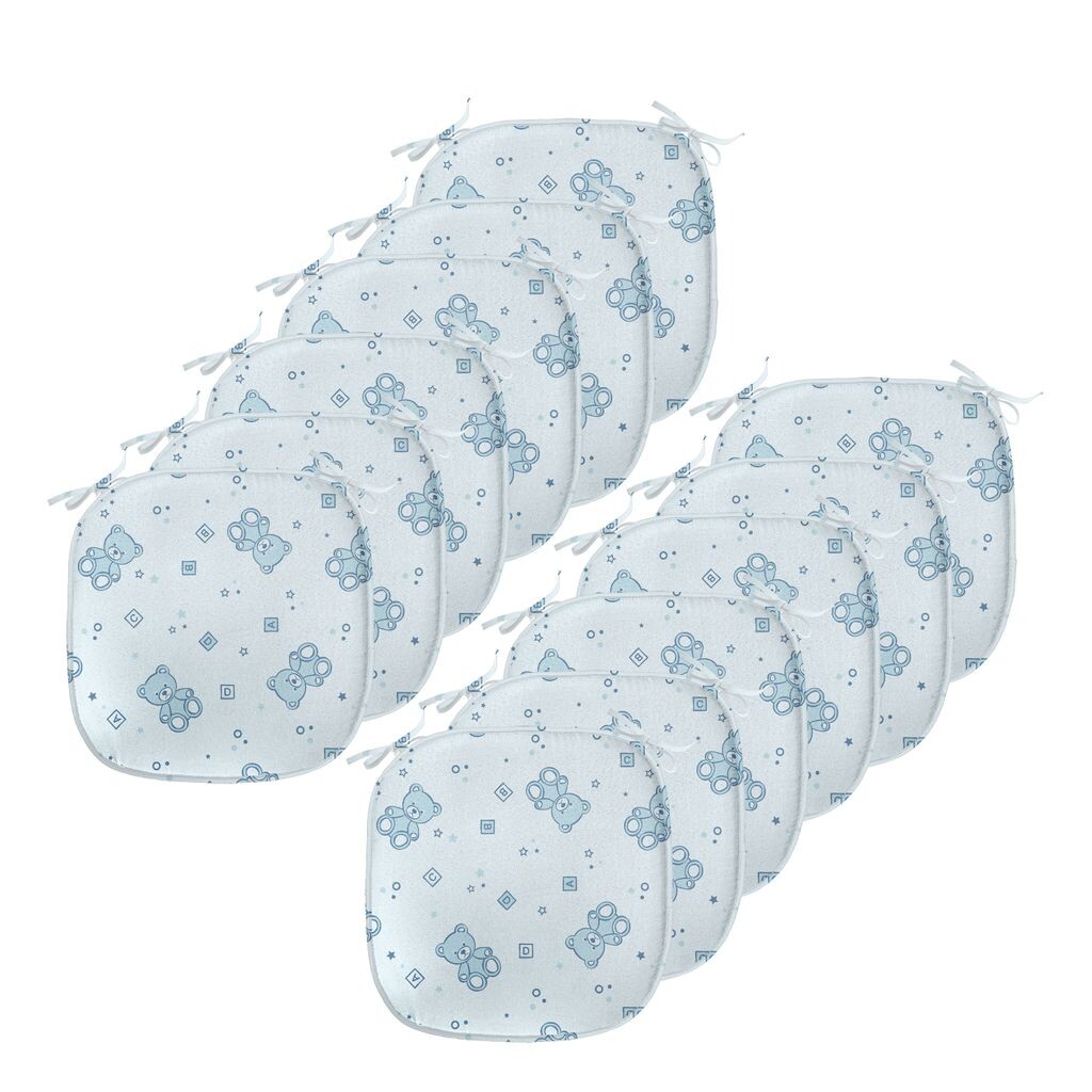 

Детские подушки ABAKUHAUS на стулья для столовой, игрушечные буквы в виде плюшевого мишки, декоративная водонепроницаемая подушка с ремнями для кухонных сидений, 40 см x 40 см — упаковка из 12 шт., нежно-голубой цвет