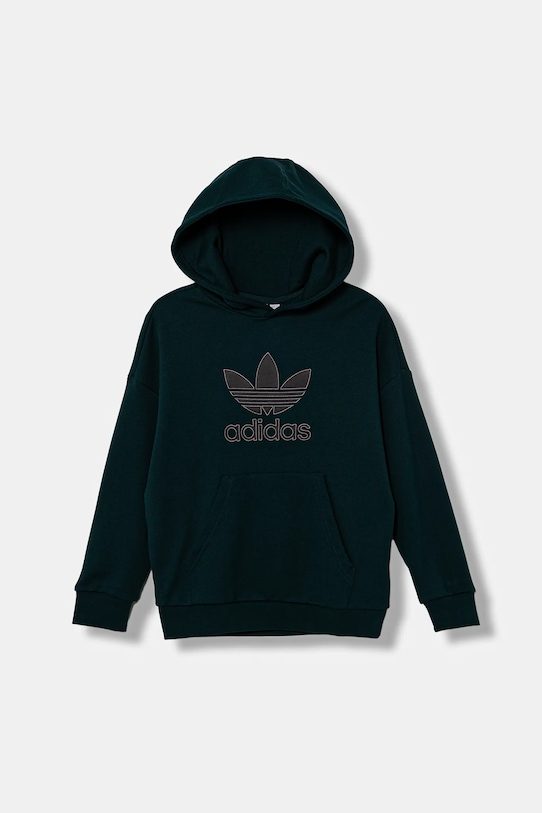 Детская хлопковая толстовка Adidas Originals, зеленый — фото 2