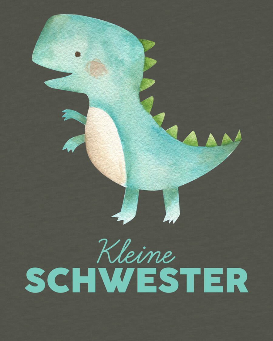 Рубашка watabout.kids Dinosaurier 03 Kleine Schwester, хаки/светло-зеленый — фото 4