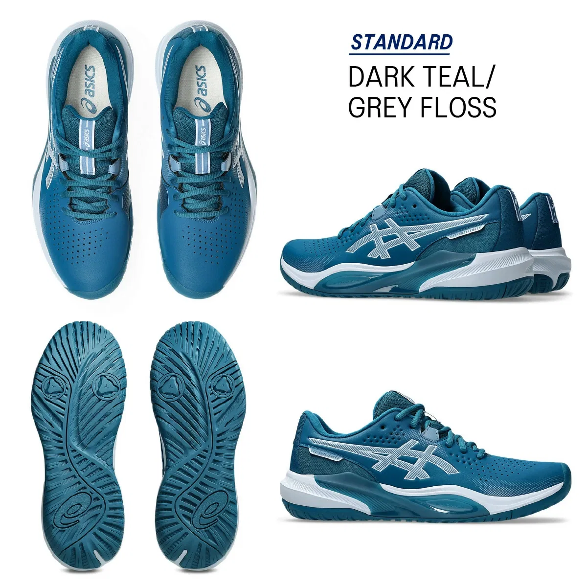 Теннисные кроссовки «Gel-Challenger 15» от ASICS, Dark Teal/Grey Floss — фото 3