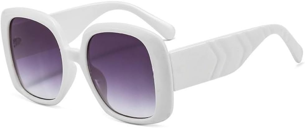 

Солнцезащитные очки большого размера 2027 года в винтажном стиле для женщин, модные солнцезащитные очки с защитой от УФ-излучения UV400 для мужчин и женщин MTZJH, White