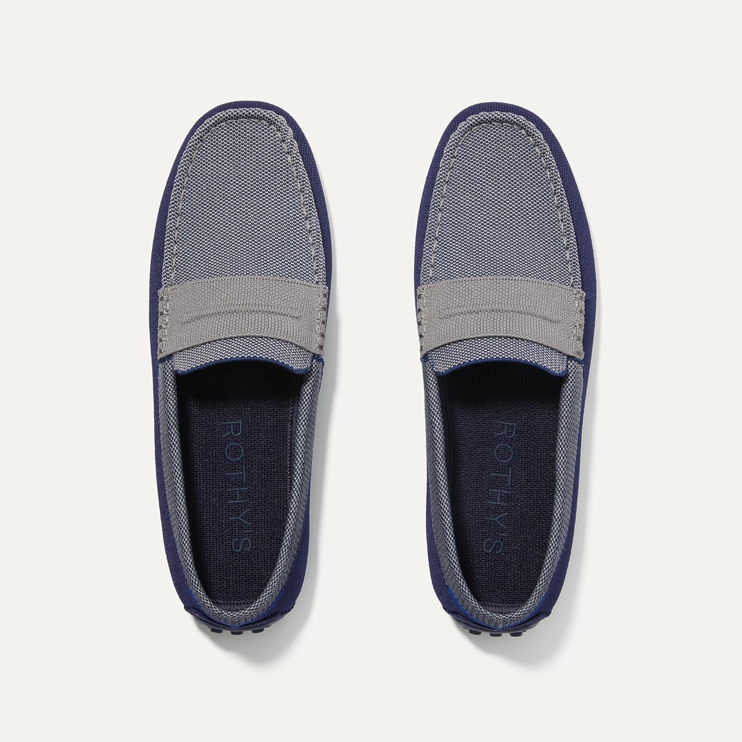 Мужские слипоны Rothy's The Driving Loafer, повседневные лоферы, сделаны из переработанных пластиковых бутылок и подходят для машинной стирки, синий — фото 2