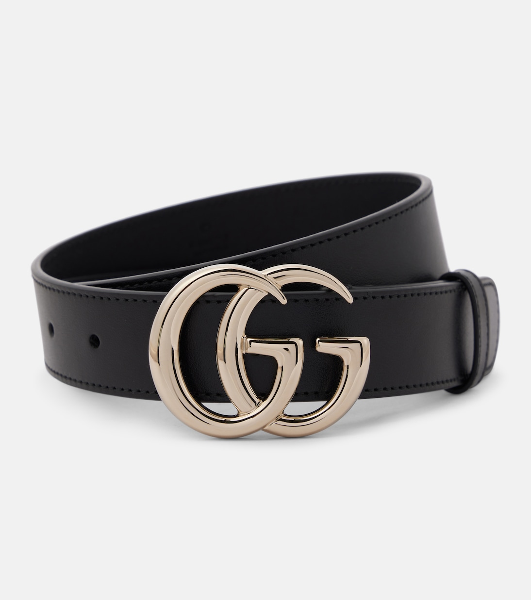 

Кожаный ремень GG Marmont Gucci, черный