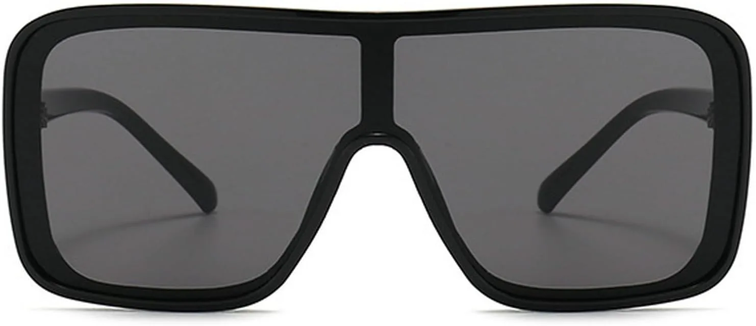 

Винтажные солнцезащитные очки большого квадратного размера для женщин, роскошные модные солнцезащитные очки для дам, большая оправа, градиентные очки mincl, Black