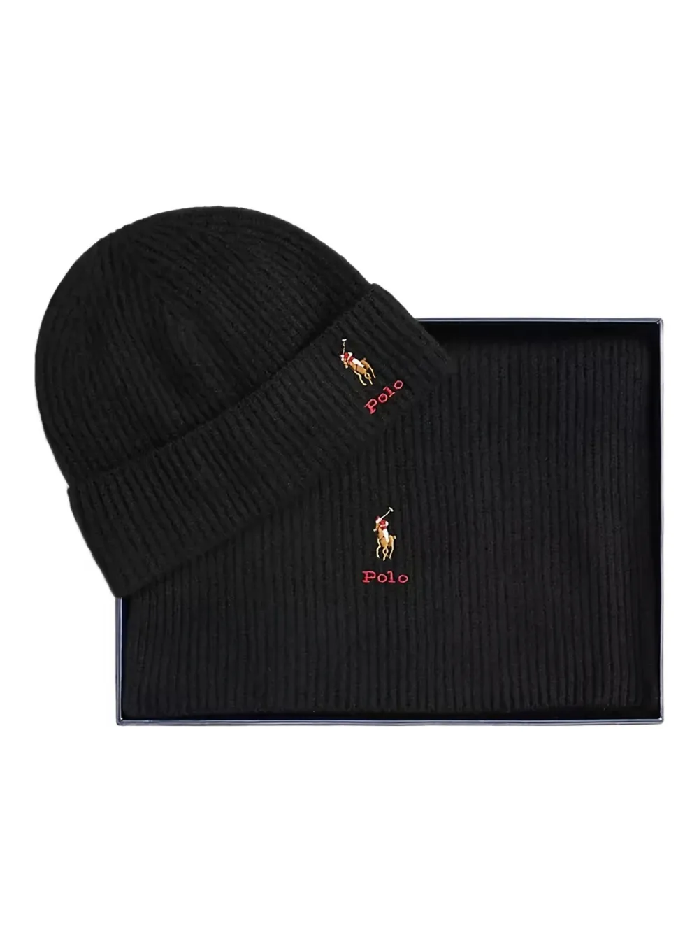 

Набор аксессуаров из шерсти с логотипом Polo Pony Polo Ralph Lauren, черный