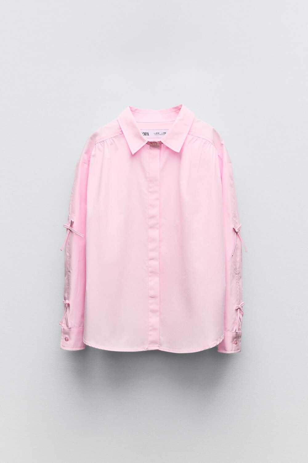 

Рубашка из поплина с бантиками ZARA, розовый