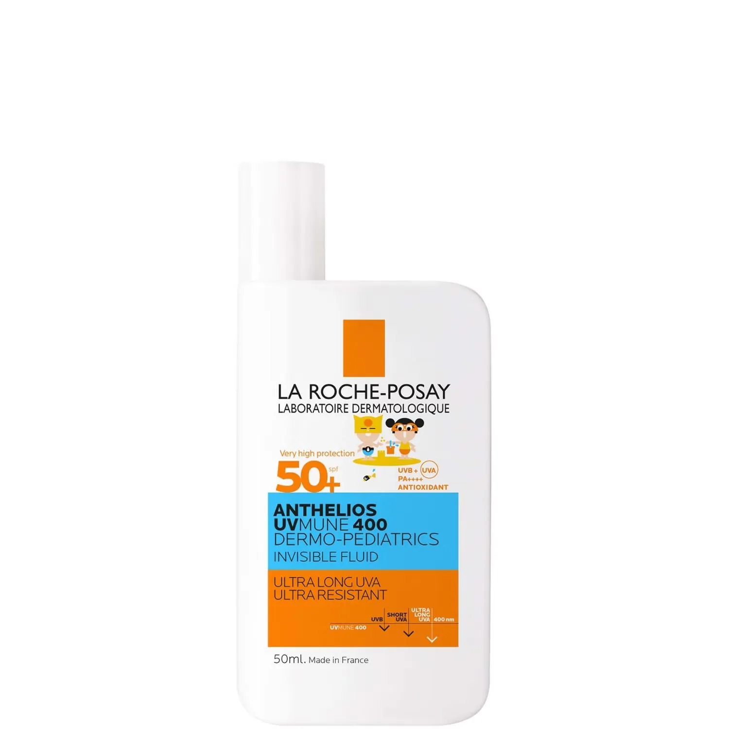 

Anthelios UVMune 400 Dermo-Pediatrics Kids Ultra Light Invinsible Fluid SPF 50+ 50 мл La Roche-Posay