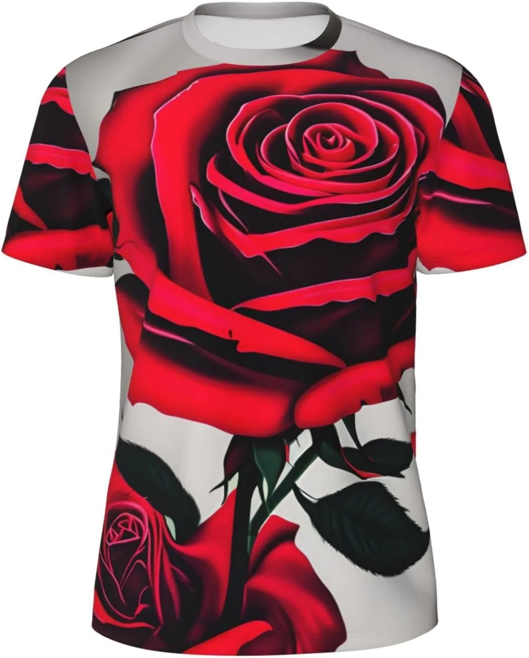 

Футболка мужская летняя с принтом красной розы, легкая и дышащая SDFHU