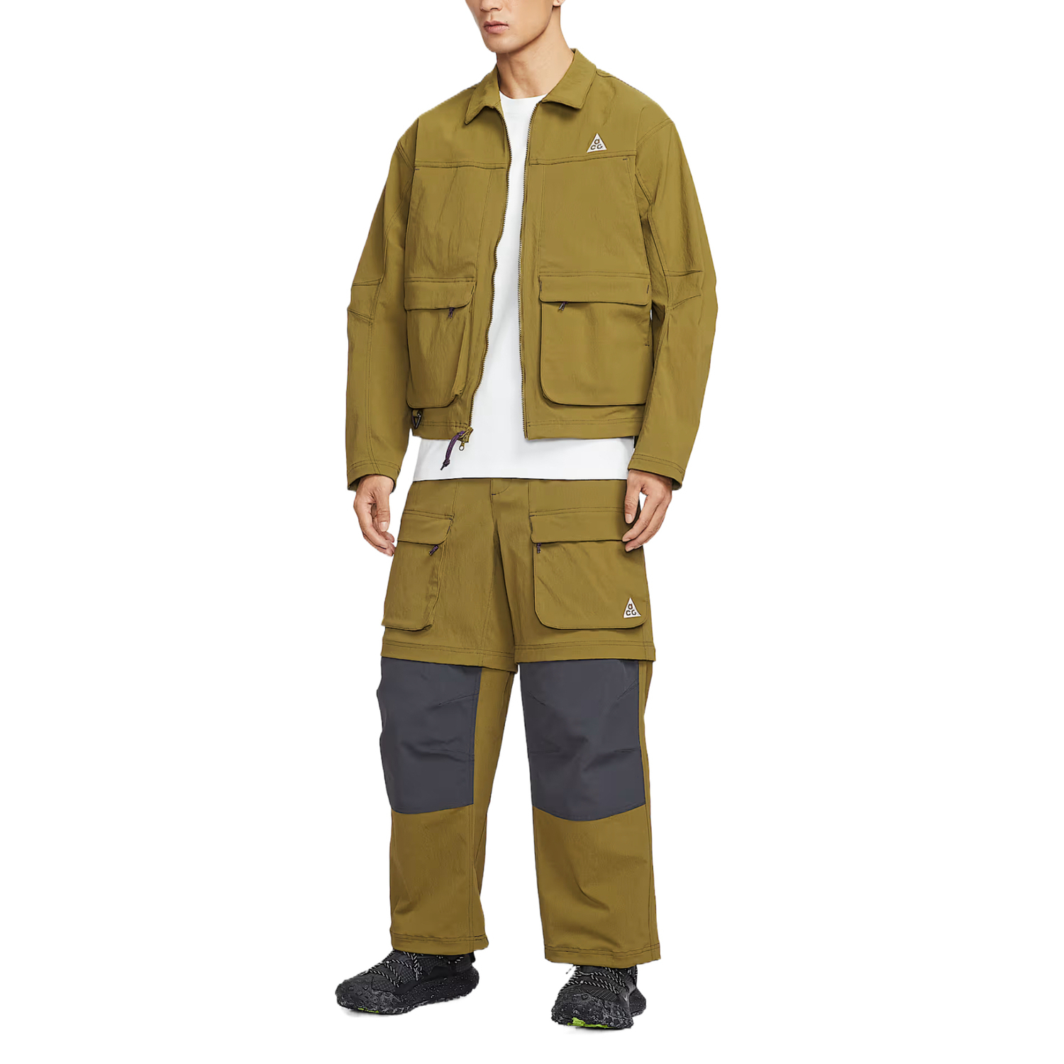Nike Кargo Pants Men's Anti Aircraft Gun Olive Green/Coal Black/Mountain White Moderate — фото 4