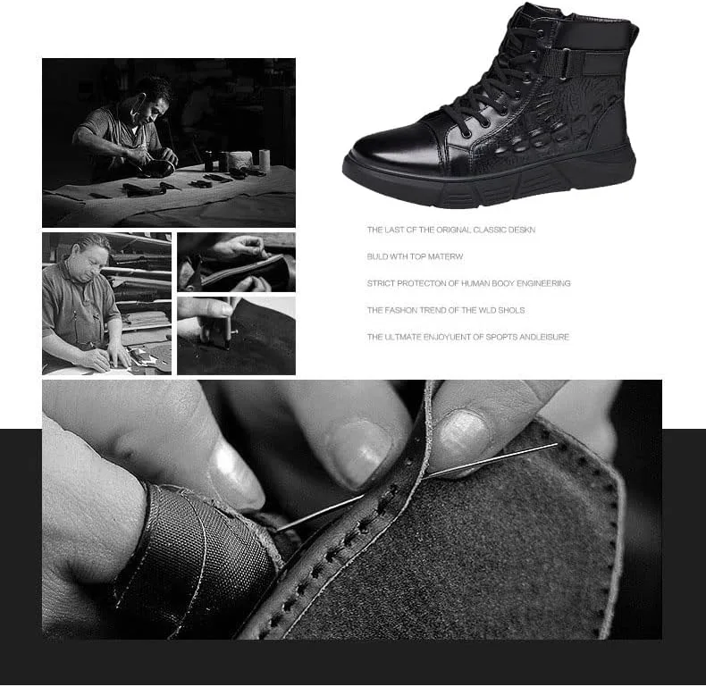 

CROSSBABY Мужские повседневные ботинки средней высоты из искусственной кожи с ручной прошивкой, невысокие, с нескользящей подошвой, шнуровкой и принтом, коричневый