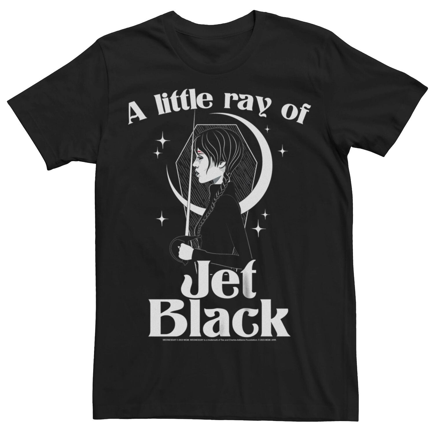 

Мужская футболка Wednesday A Little Ray Of Jet Black Licensed Character