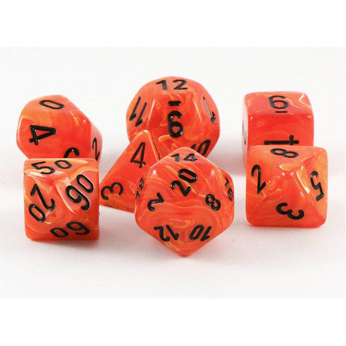 

Игровые кубики Poly 7 Set: Vortex Orange/Black Chessex