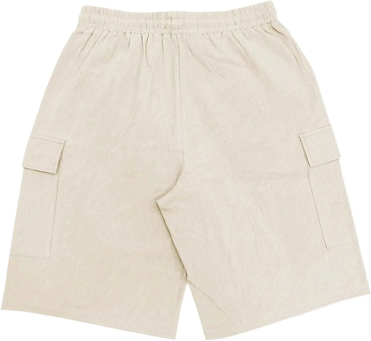 Шорты карго мужские, хлопок лён, свободный крой, цвет Beige — фото 3