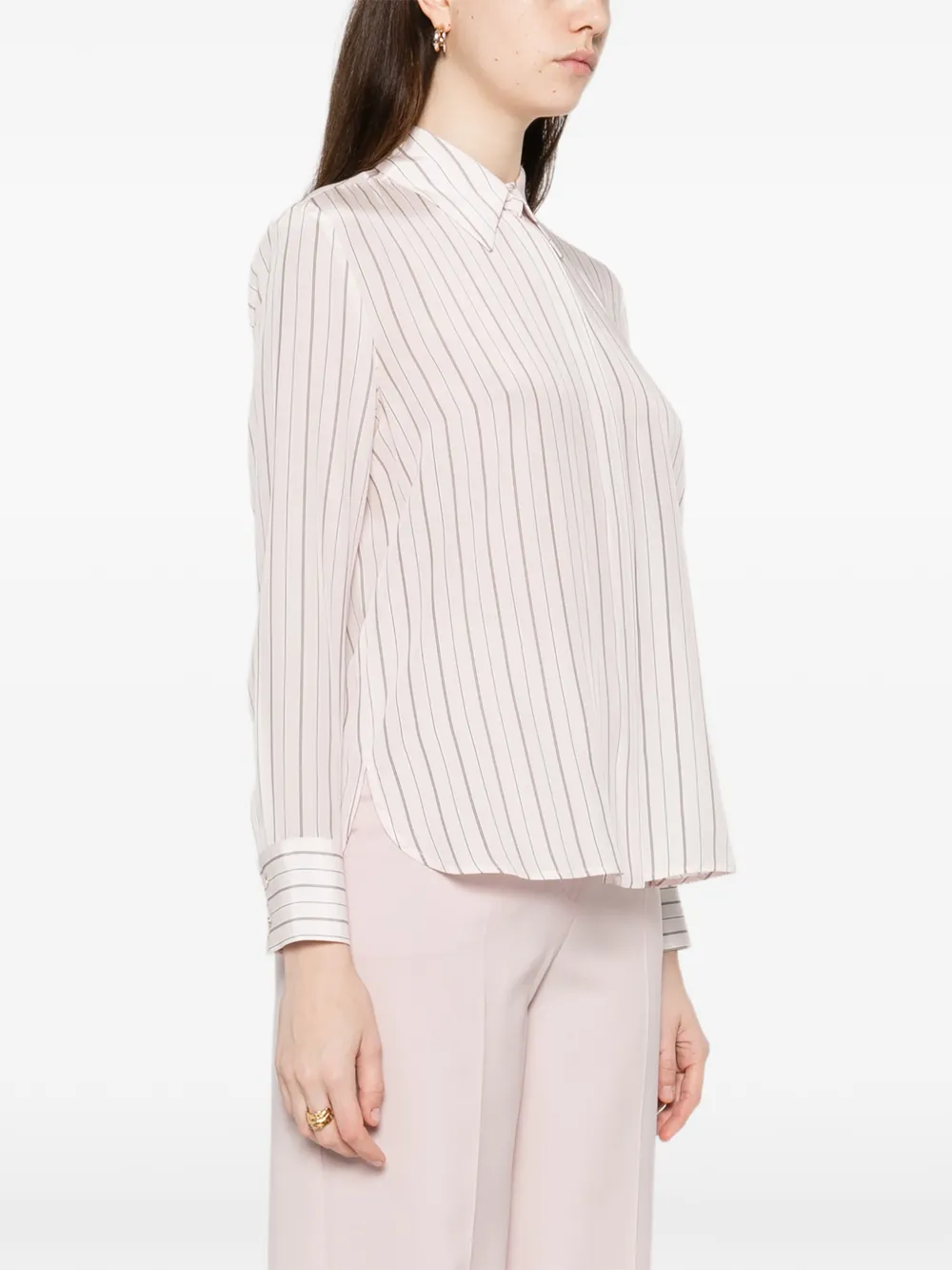 Рубашка Flirt в полоску с длинными рукавами Max Mara, белый — фото 3