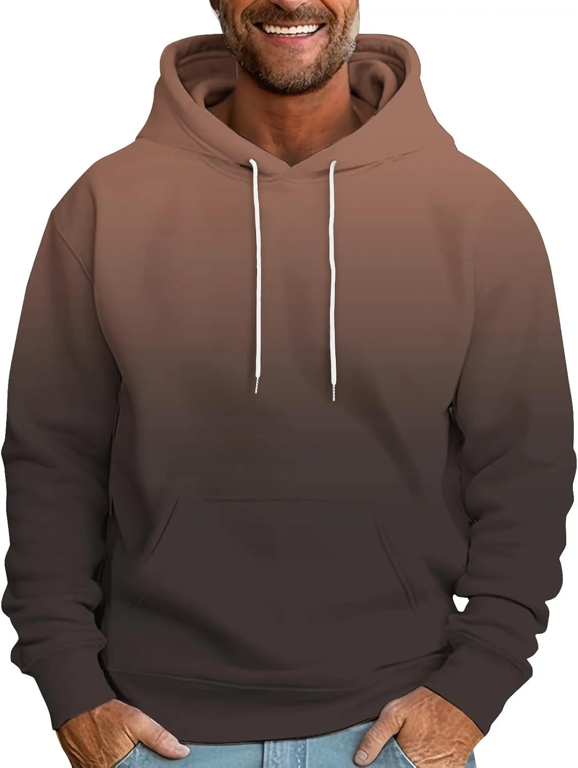 

Мужская толстовка с капюшоном, длинный рукав, свободный крой, с карманом