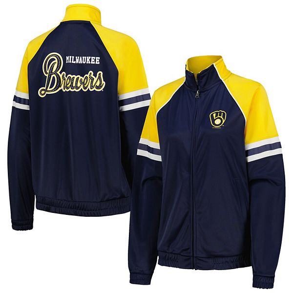 

Женская бейсбольная куртка Milwaukee Brewers First Place Raglan Full-Zip 4Her by Carl Banks в цвете navy G-Iii