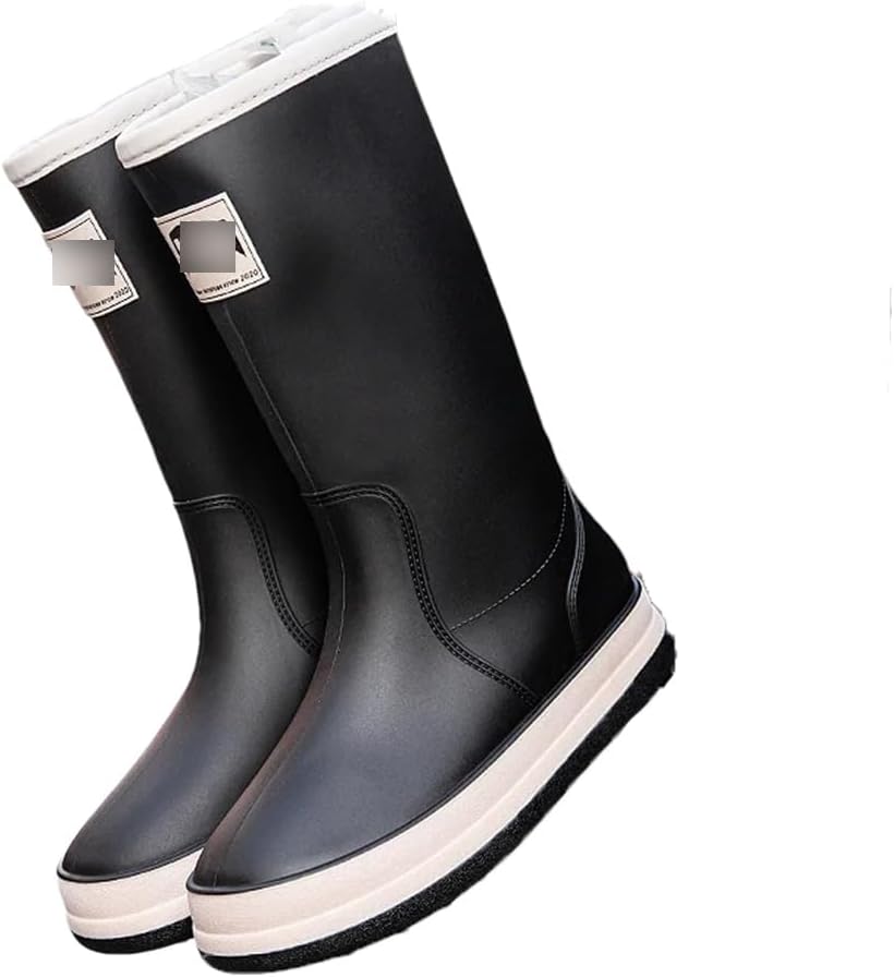 

Летние высокие резиновые сапоги Wjnvfioo для мужчин и женщин, для пар, наружные, противоскользящие, водонепроницаемые, для мойки автомобилей и работы под дождем, черный