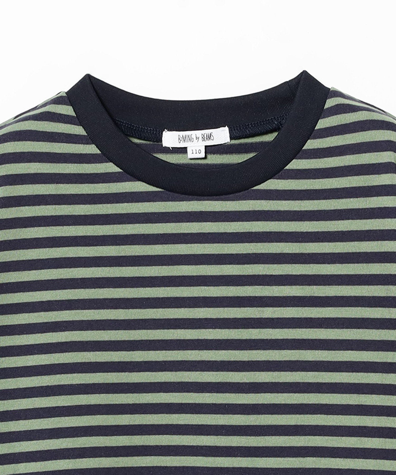 Платье в полоску из трикотажа (100-140 см) B:MING by BEAMS, NAVY×GREEN — фото 3