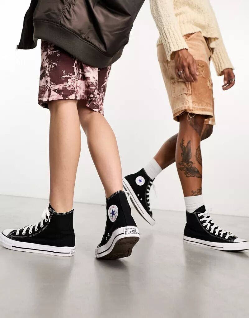 Черные высокие кеды унисекс Converse Chuck Taylor All Star Hi Wide Fit — фото 3