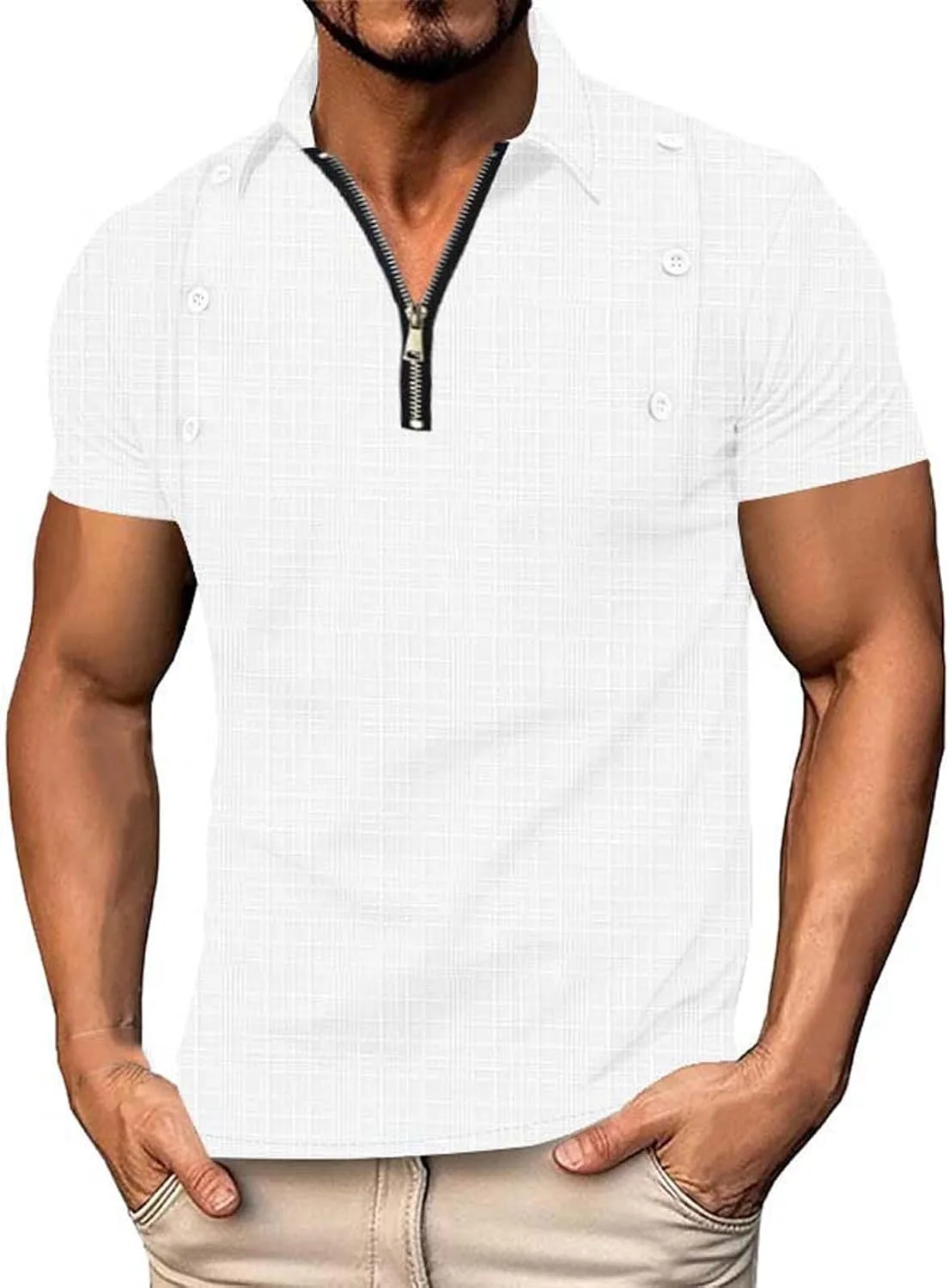 

Мужская футболка с воротником и коротким рукавом Slim Fit V-образный вырез