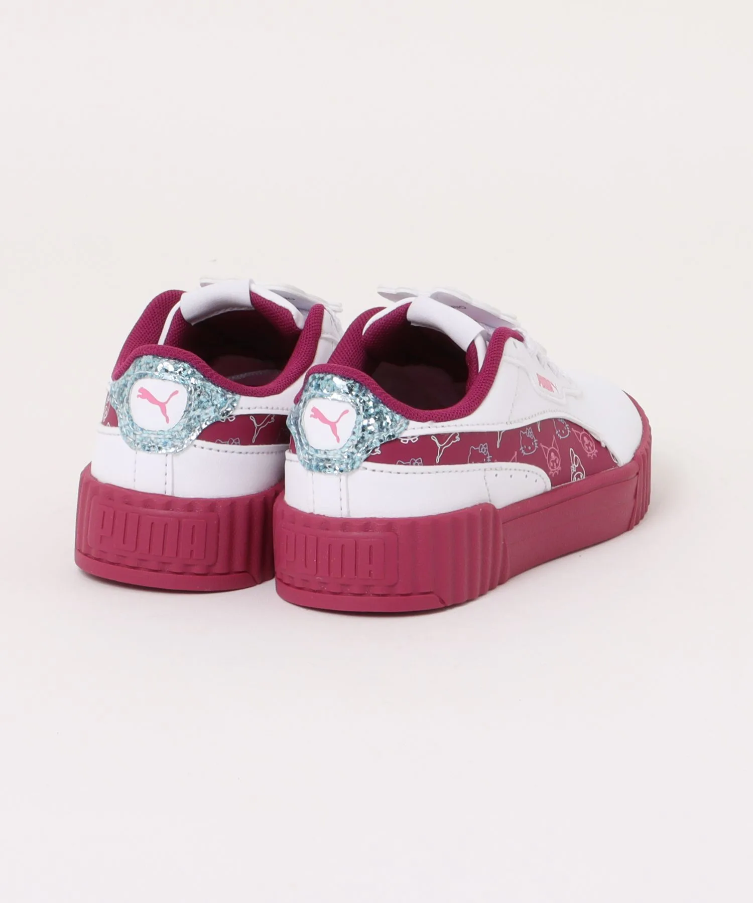 Детские кроссовки с толстой подошвой PUMA CARINA 3.0 HK&FR 2 PS HELLO KITTY бело-красные — фото 2
