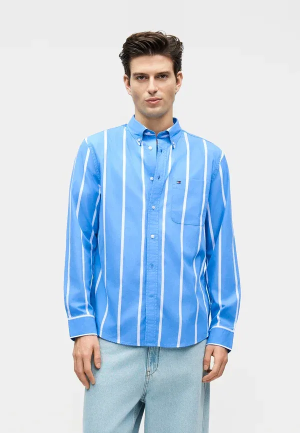 Рубашка Tommy Hilfiger Spaced stripe shirt seasonal pattern shirt, синий