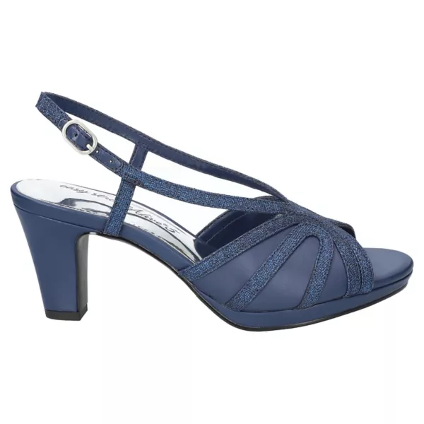 Женские босоножки на каблуке с открытой пяткой Starlight Easy Street, цвет navy satin — фото 2