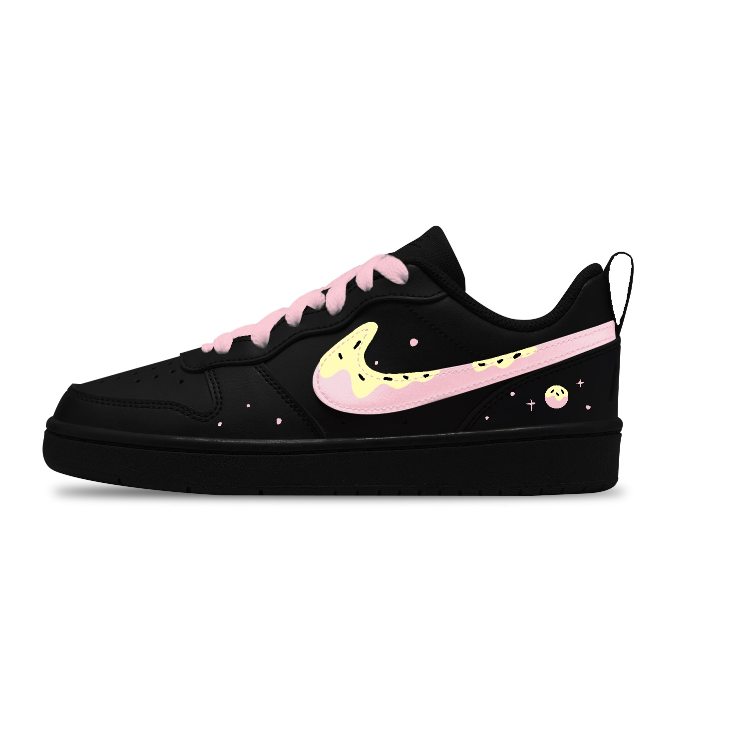 

Кроссовки для скейтбординга Court Borough Strawberry Cake Slip Resistant Abrasion Resistant низкие детские унисекс Nike, черный