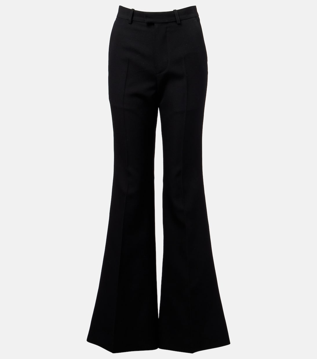 

Высокие шерстяные расклешённые брюки Balenciaga, черный