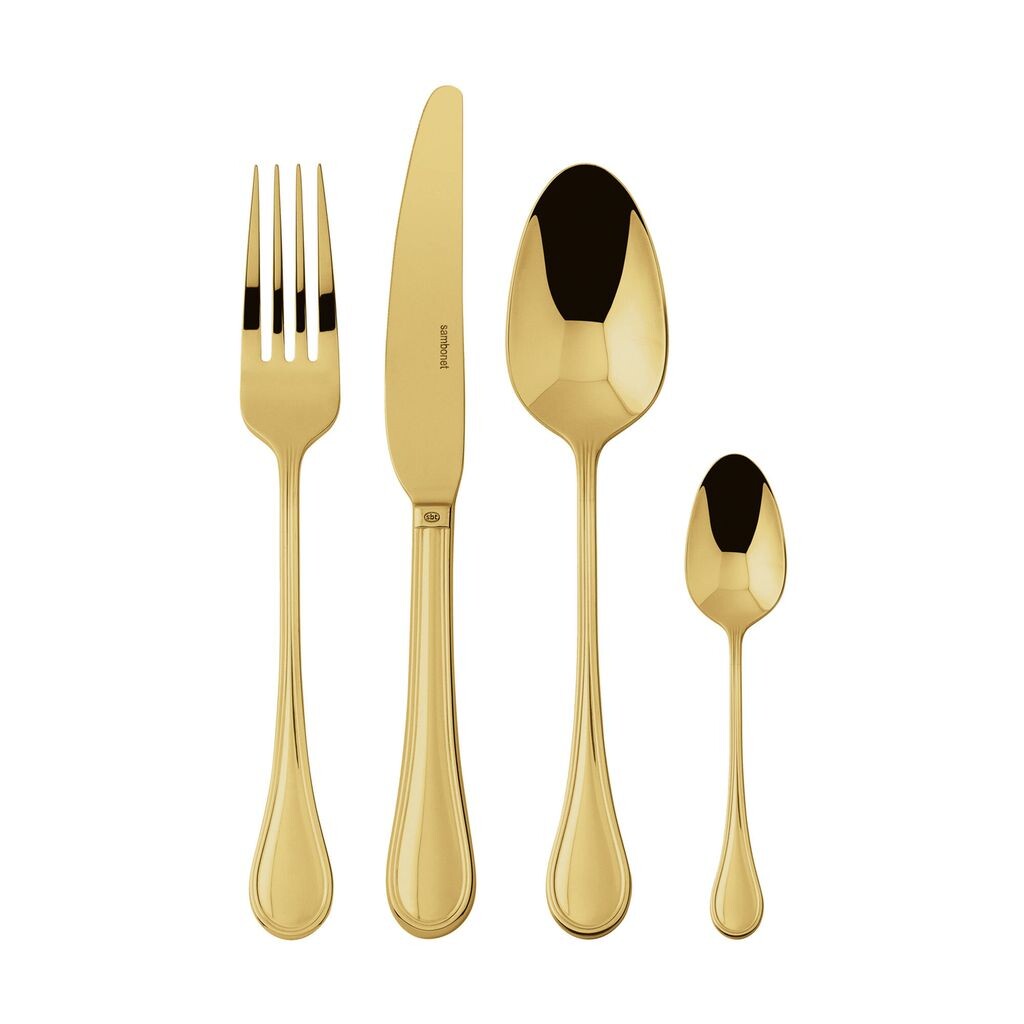 

Столовые приборы Sambonet Royal из нержавеющей стали/золота PVD, 24 предмета. S0199-S00017-S0037 52763G81, золото