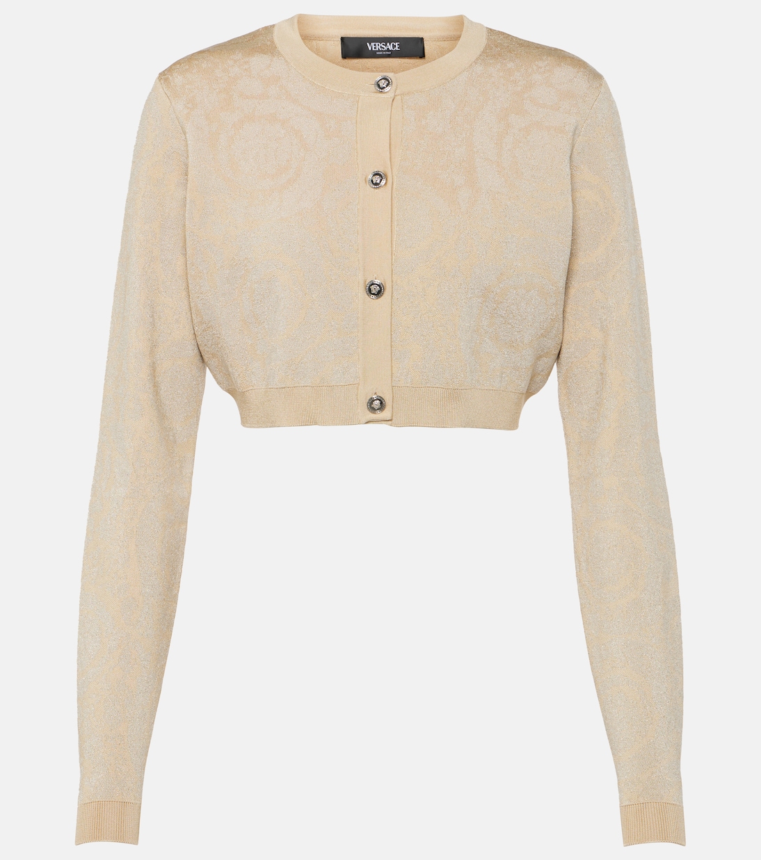 

Укороченный кардиган из ламе Barocco Versace, Light Sand