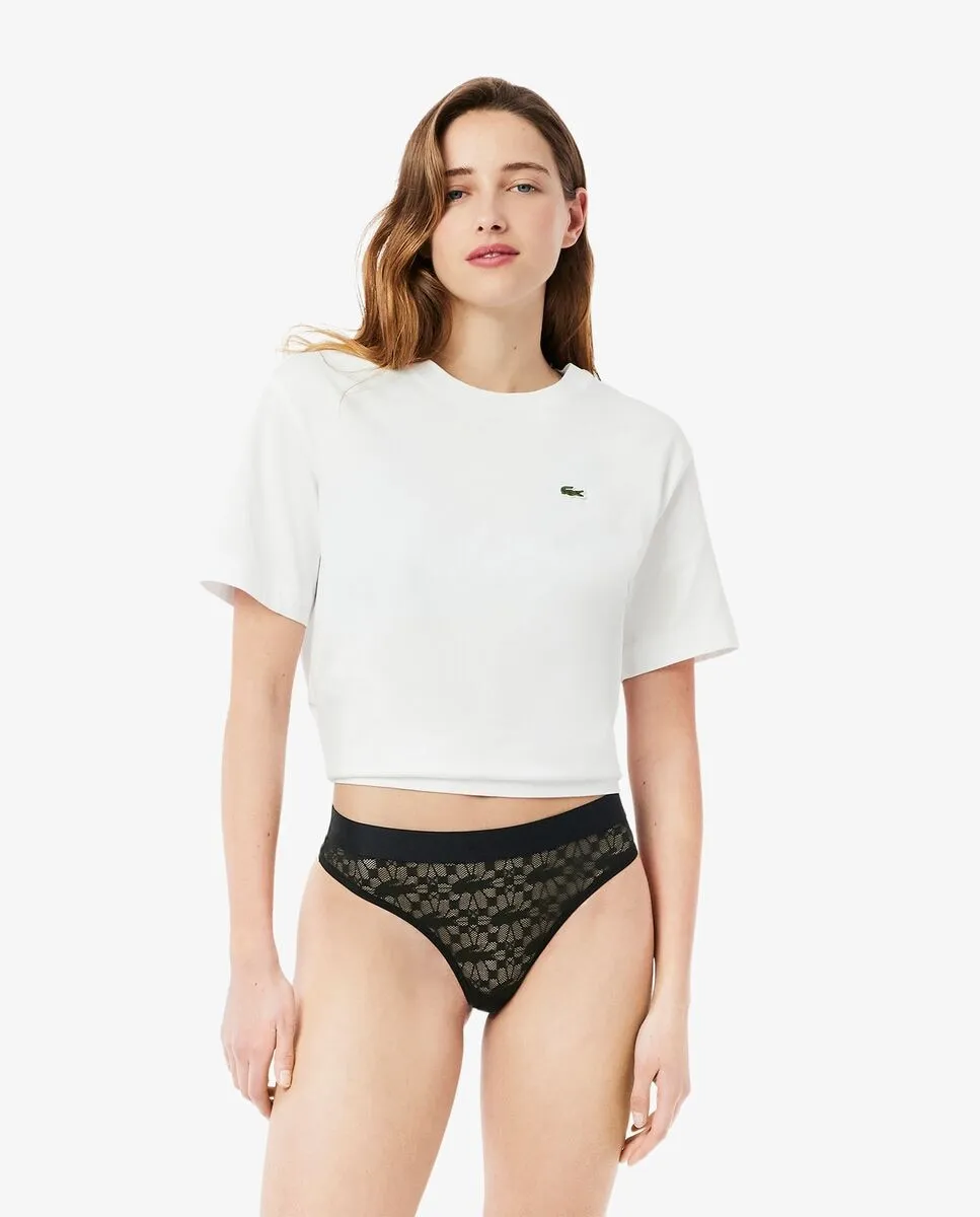 

Стринги с логотипом на поясе Lacoste, черный