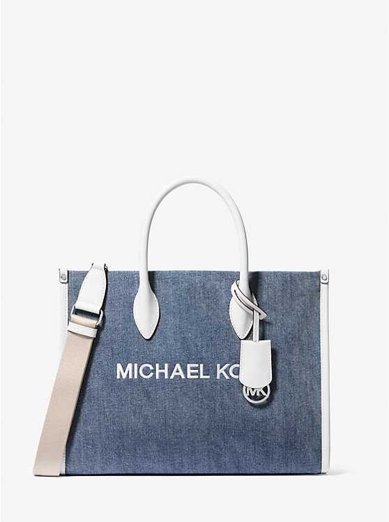 

Сумка-Тоут Mirella из денима средней выбеленности Michael Kors, синий