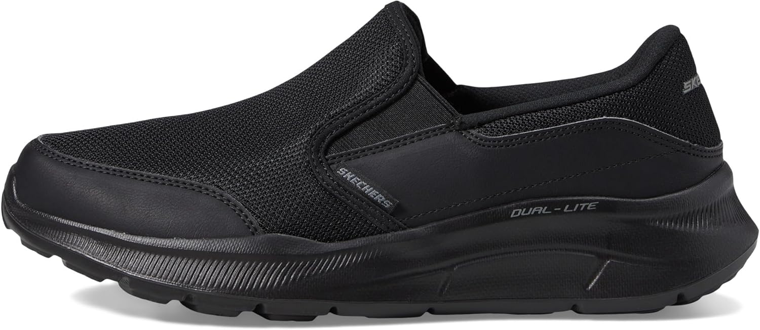 Мужские кроссовки Skechers Edgeride Commissioner с удобной посадкой без шнурков, Blk Blk Persist — фото 2