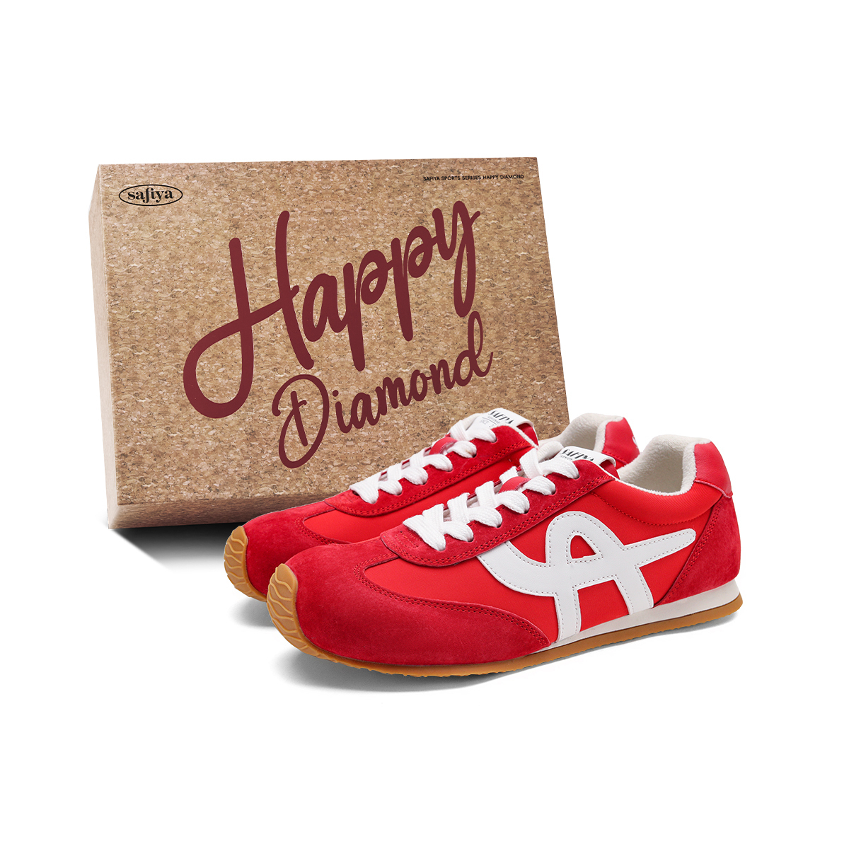 

Низкие повседневные кроссовки унисекс Safiya, красный fleece-lined (светлый коричневый gift box)