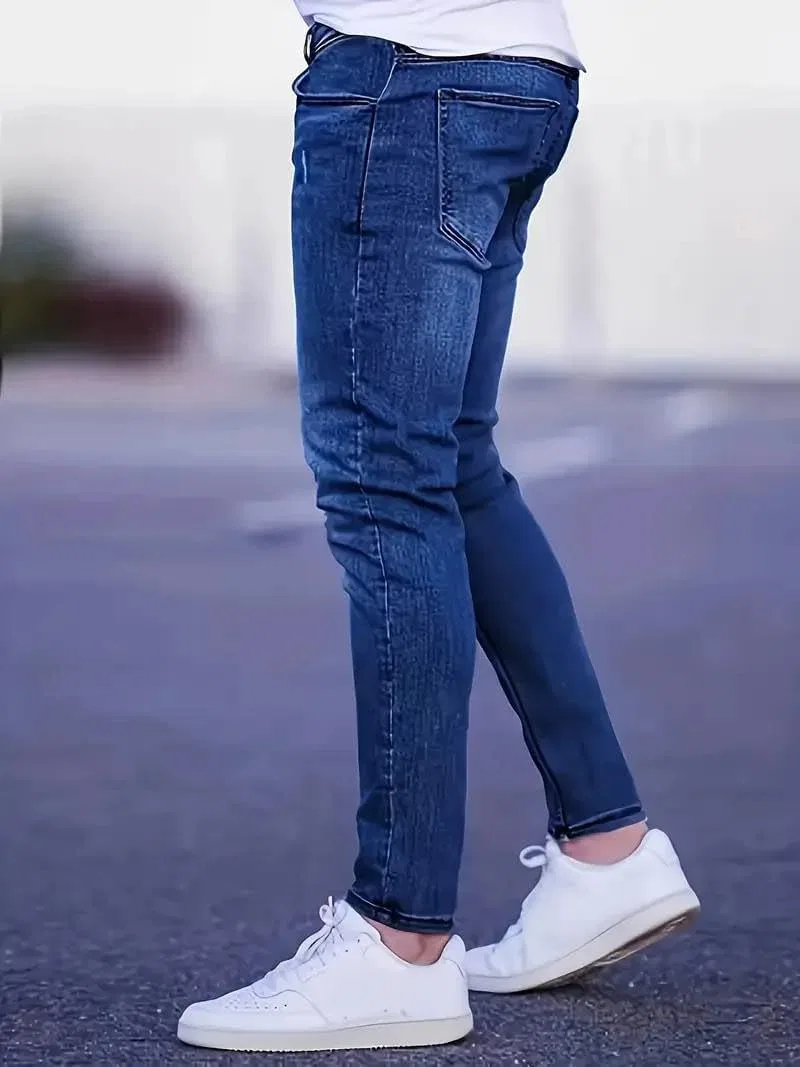Джинсы, Slim Fit, Синие — фото 3