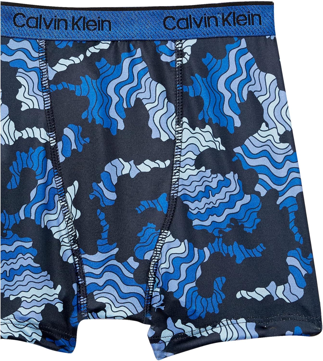 Комплект из 4 трусов-боксеров Calvin Klein для мальчиков, Navy Wave/Victoria Blue — фото 2