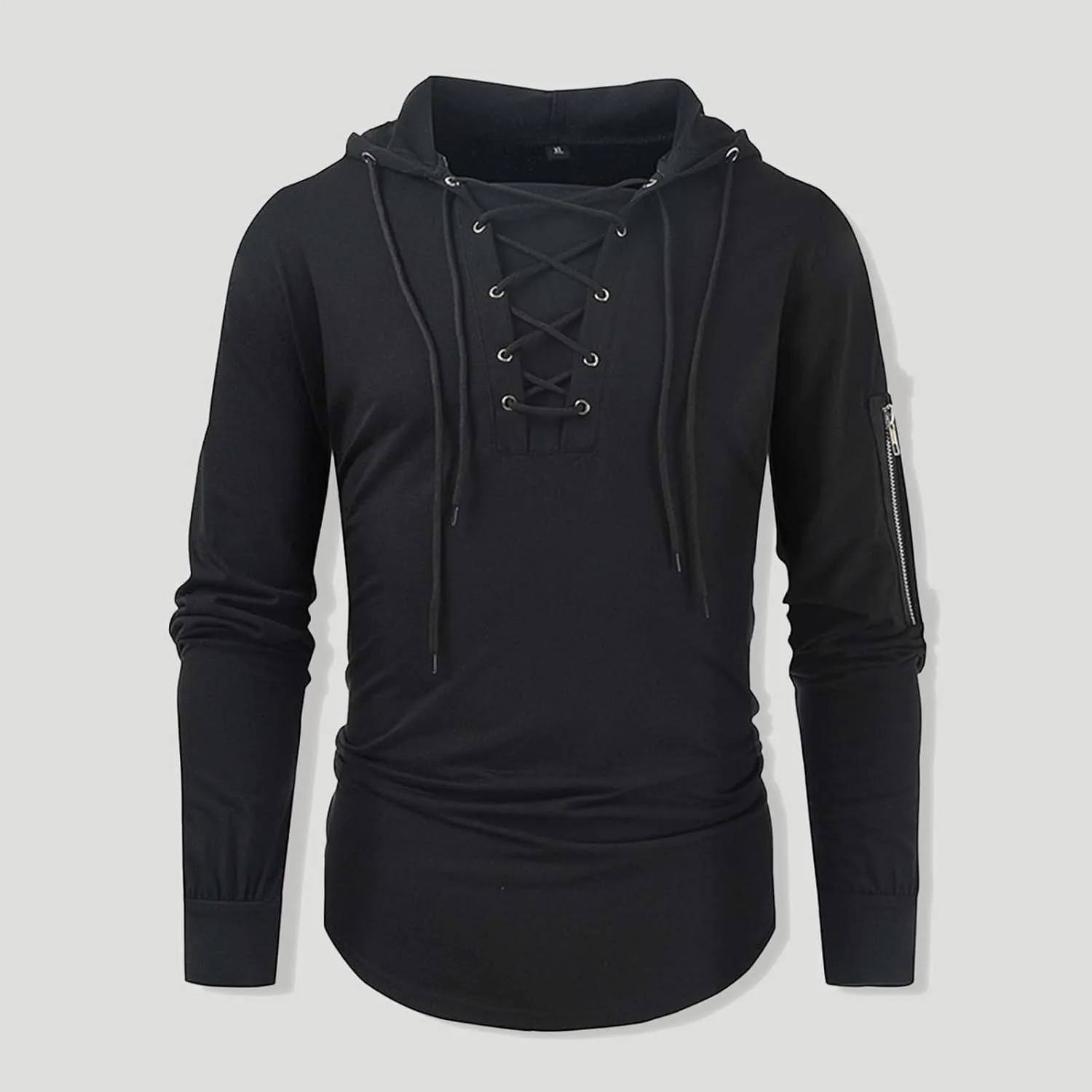 Толстовка с капюшоном Tactical для мужчин, Lace Up, Aztec, сплошной цвет — фото 3
