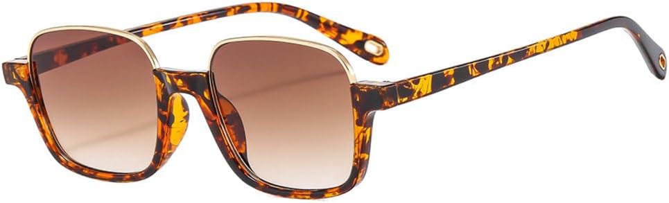 

Роскошные солнцезащитные очки в полуободковой оправе для женщин, винтажные черные с зеленым градиентом, защита от УФ-излучения UV400, мужские солнцезащитные очки в стиле ретро TYUVIVO, Leopard